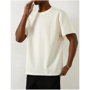 T-shirts graphiques vintage personnalisés, streetwear hip-hop, extensible, léger, doux, coupe régulière, jacquard texturé, t-shirt unisexe pour homme - Product Image 5