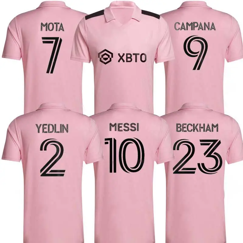 Camiseta de fútbol de Miami 24-25, nuevos diseños de modelos para hombres, camiseta de fútbol personalizada de secado rápido para el hogar, jugador y aficionado