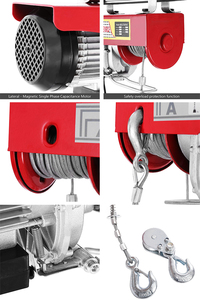 Mini cabrestante eléctrico de cuerda de alambre PA500 certificado CE, polipasto de construcción de 220V, carro móvil, capacidad de 1 tonelada, acero usado, seguridad - Product Image 2