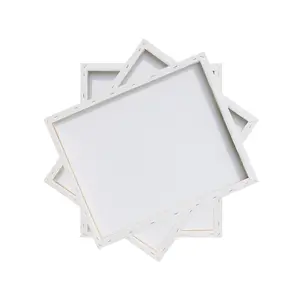 Bulk Blank Canvas Board Triple Primed Blank White Artists Canvases Pre Stretched Cotton Canvas for Painting Acrylics Oil Paint