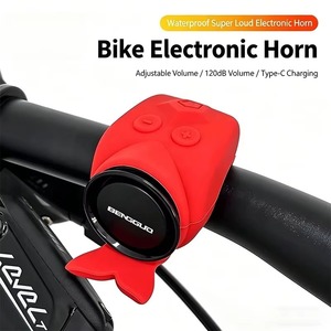<span class=keywords><strong>Klaxon</strong></span> de <span class=keywords><strong>vélo</strong></span> rechargeable par USB 120 dB, 4 tons, volume réglable, sonnette électronique en silicone ABS avec port Type-C pour VTT/<span class=keywords><strong>vélo</strong></span> de route/trottinette électrique - Product Image 2