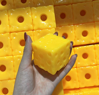 Jouet anti-stress viral DIY en TPR, forme cube de fromage et triangle, coque vide à remplir, boule souple faite à la main, jouet de décompression ASMR à presser