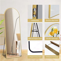 [2025 Nouveauté] Miroir sur pied arqué en alliage d'aluminium, miroir mural vertical moderne et simple pour se vêtir