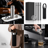Thermos en titane pur, 450 ml, avec infuseur à thé, bouteille à double paroi isolée, couleur personnalisée