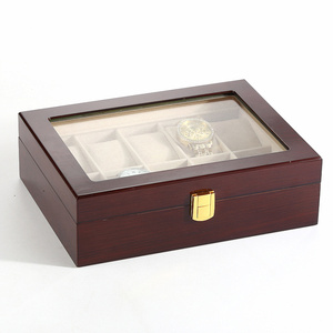 Scatola Regalo per Orologi di Lusso in Legno Laccato Lucido Marrone con Logo Personalizzato e Morbida Fodera in Velluto per Orologi di Prestigio - Product Image 3