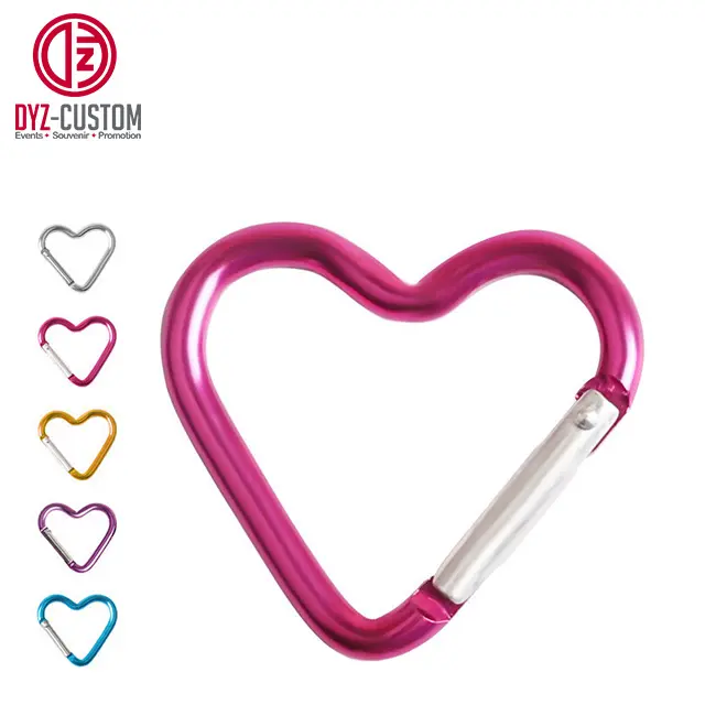 Heart Aluminum Alloy Carabiner Keychain Mini Carabiner Clip