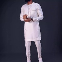 Ensemble Abaya 2 pièces pour homme, styles africains musulmans, grandes tailles XS-2XL, costume de loisirs pour mariages, banquets, dîners, tenue de marié