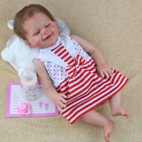 Muñeca Reborn Sunnyfan W-03 de 18 Pulgadas, Muñeca Bebé Simulada Hecha de Material Plástico Suave y Lavable
