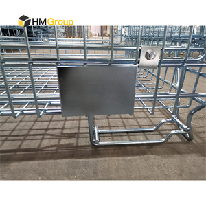 HM kandang penyimpanan botol anggur baja logam galvanis jaring kawat lipat susun gudang gaya Euro - Product Image 2