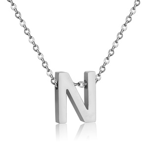 Collier personnalisé pas cher en acier inoxydable avec initiale et symbole - Product Image 4