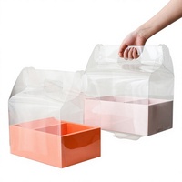 Boîte cadeau transparente en plastique pour gâteau aux fleurs, emballage transparent pour gâteau aux fleurs, boîte cadeau en PET pour gâteau