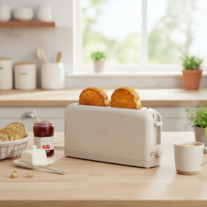 เครื่องปิ้งขนมปังแบบ 2 แผ่น ขนาดเล็ก พร้อมปุ่มควบคุมความร้อน 6 ระดับ ปุ่มรีฮีตและปุ่มยกเลิก สำหรับขนมปังซาวโดว์ สายไฟยาว 10 ฟุต ใช้ได้ทุกที่ - Product Image 3