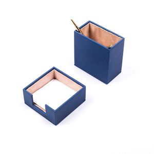 Double Desk Organizer Leather Office Product with Pen and <b>Note</b> Paper Holders for Desktop Organizing - Product Image 3