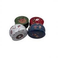 Ensemble cadeau de bougies parfumées de Noël de la marque Hongli, contenants ronds en étain, bougies en cire de soja, combustion longue durée, modèle HL-0009, Chine, Zhejiang