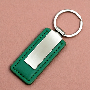 Wholesale Promotional Zinc Alloy Lightweight Rectangle Pattern PU Leather <b>Custom</b> Designer Durable <b>Keychain</b> - Product Image 5