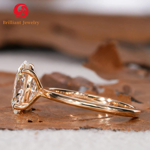 Anello Personalizzato con Diamante Coltivato in Laboratorio, Oro Massiccio 10K 14K 18K, Certificato IGI, CVD HPHT, Solitario Ovale Classico per Matrimonio da Donna - Product Image 2