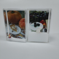 Cadre photo liquide en acrylique créatif avec éléments Père Noël et citrouille, cadeau et souvenirs personnalisés pour les fêtes