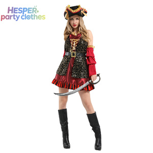 Disfraz de Pirata del Caribe para Carnaval y Halloween, Traje de Capitana Cazadora, Disfraz de Cosplay, Vestido de Fiesta, Poliéster, Ropa para Mujer - Product Image 2