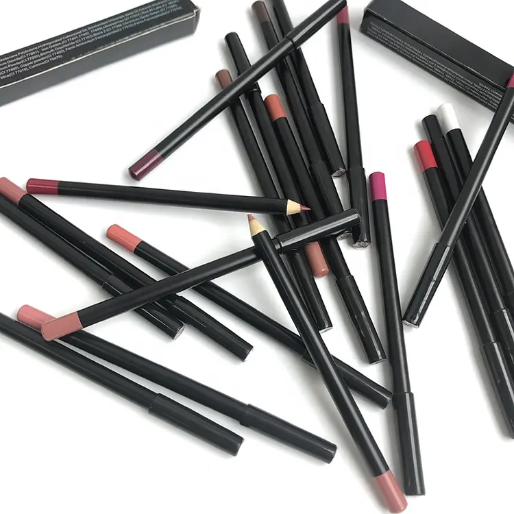 Vente en gros de crayon à lèvres imperméable rose brun foncé noir avec logo personnalisé crayon à lèvres crayon à lèvres de marque privée personnalisé