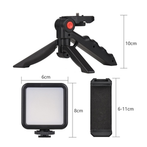 Điện thoại thông minh vlog Kit Mini LED Video ánh sáng + cardioid Microphone + nối dài Điện thoại Clip + Tripod - Product Image 3