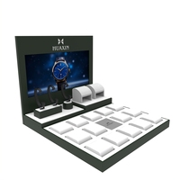 Présentoir à montres en velours MDF, surface laquée mate, option logo personnalisé, présentoir à bijoux personnalisable pour montres connectées – Vente chaude