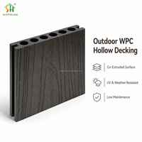 Revêtement de terrasse en WPC brossé pour l'extérieur, imperméable et résistant aux UV, en composite bois-plastique, pour projets d'aménagement paysager (vente en gros)