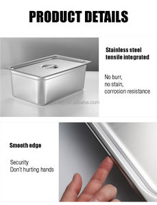 Ustensiles de cuisine commerciaux en acier inoxydable de toutes tailles pour l'UE et les États-Unis, récipient de stockage alimentaire GN - Product Image 3