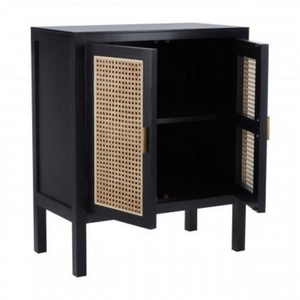 Luxury Black ASH Wooden <b>Frame</b> Sideboard Cabinet Rattan Doors Traditional Design for Living Room/Bedroom Home Hotel Furniture - Product Image 4
