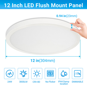 Plafoniera <span class=keywords><strong>LED</strong></span> Rotonda di Alta Qualità 9" 12" 15 Pollici, Alta Luminosità, 3CCT 5CCT, Pannello Luminoso a Montaggio a Filo per Camera da Letto e Casa - Product Image 2