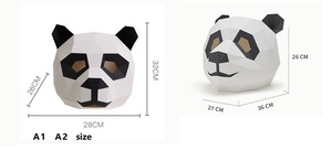 Máscara de <span class=keywords><strong>Panda</strong></span> de Dibujos Animados Realista, Ecológica, de Papel, para Disfraces de Halloween, para Fiestas, G25-368 - Product Image 6
