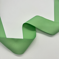 Ruban en satin mat double face tissé de luxe à bordure verte, personnalisable avec logo, pour cadeaux, fêtes, fleurs, vêtements, loisirs créatifs et bricolage