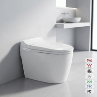 WC intelligent monobloc certifié WaterMark SAA avec chasse automatique, bidet, siège chauffant, lavage féminin, veilleuse et commande latérale intelligente