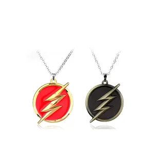 Kalung Liontin Logo Pahlawan Super Flash Man The Flash Superhero Film Perhiasan Modis