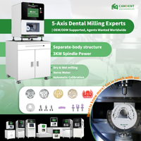 Camdent 5DW Wet&Dry, machine de fraisage dentaire CAD CAM 5 axes, équipement dentaire CNC pour laboratoire et clinique, Zir PMMA PEEK Ti Implant