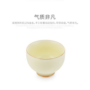 Juego de Té de Porcelana Jade Grasa de Cordero Muxi, Tetera de 220 ml, Taza de Compartición de 150 ml, Tazas de Degustación de 60 ml, Estilo Sencillo para Uso Doméstico - Product Image 5