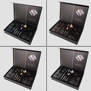 High Quality Polished Cutlery Set 24Pcs Gold Stainless Steel Knife Fork Spoon Western Dinnerware Wedding Gift Boxed Set - Product Image 4