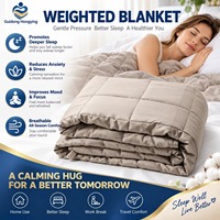 Couverture lestée chauffante OEM en fibre de bambou avec rembourrage en billes de verre, couette matelassée de couleur unie avec support pour logo personnalisé
