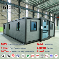 Maison conteneur préfabriquée extensible de 20 et 40 pieds pour villa résidentielle, avec circuit de sécurité, 2, 3 ou 4 chambres, pour projets d'ingénierie