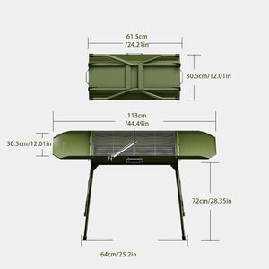 Barbecues portables au charbon de bois Mitcmolard, directement de l'usine, en acier au carbone, pliables, grand modèle avec grille de cuisson - Product Image 2
