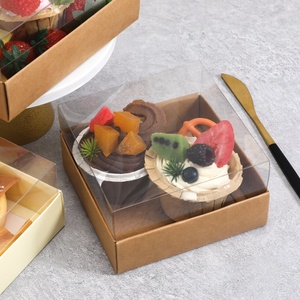 Boîte en papier transparente pour biscuits, <span class=keywords><strong>mousse</strong></span> au chocolat, gâteaux, beignets, à emporter, différentes formes de boîtes alimentaires - Product Image 3