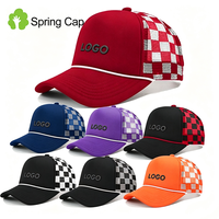 Gorra Deportiva de 5 Paneles 4792s con Logotipo Personalizado, Gorra Trucker a Cuadros con Malla de Espuma y Cuerda para Hombre y Mujer
