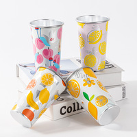 Tasse à bière portable en acier inoxydable de 16oz avec logo personnalisé pour eau froide, tasse à bière magique à sublimation pour le camping en plein air