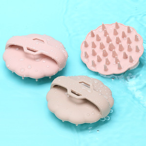 <b>Silicone</b> Scalp Massage Brush Dual Use Dry Wet Hair Cleansing <b>Tool</b> For Bathroom Shower - Product Image 1