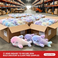 Boneka Hiu Mini Karakter Laut Bahan Polyester Ringan dengan Rantai Bola Kokoh, Cocok untuk Mesin Cakar Arcade