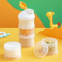 Récipient alimentaire en plastique portable avec compartiment Nouveau Design Rectangle Lait en poudre Peut Snack Boîte de rangement pour la cuisine et les voyages