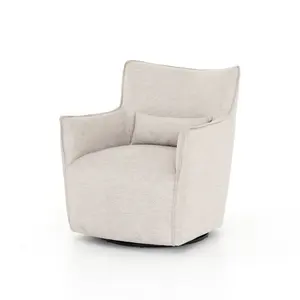Sillas giratorias tapizadas de tela de lujo modernas americanas para sala de estar, silla reclinable Planeadora giratoria, silla giratoria de acento moderno