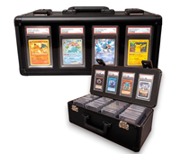 Vitrine de présentation et de rangement pour cartes gradées en aluminium avec fenêtre en acrylique, coque rigide verrouillable pour dalles PSA/SGC, 4 rangées, vitrine frontale