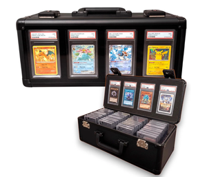 Vitrine de présentation et de rangement pour cartes gradées en aluminium avec fenêtre en acrylique, coque rigide verrouillable pour dalles PSA/SGC, 4 rangées, vitrine frontale - Product Image 1