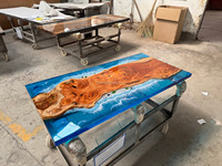 180*80cm nouvelle meilleure qualité personnalisée écologique solide noyer bois rivière Restaurant salle à manger café cuisine résine époxy Table