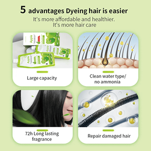 ย้อมผมสมุนไพรสีดำ ไม่มีผลข้างเคียง ปลอดภัย 500 มล.*2 ครีมย้อมผมสีดำแอปเปิ้ล ติดทนนาน 96 ชั่วโมง ครีมย้อมผมแบบแชมพู - Product Image 5